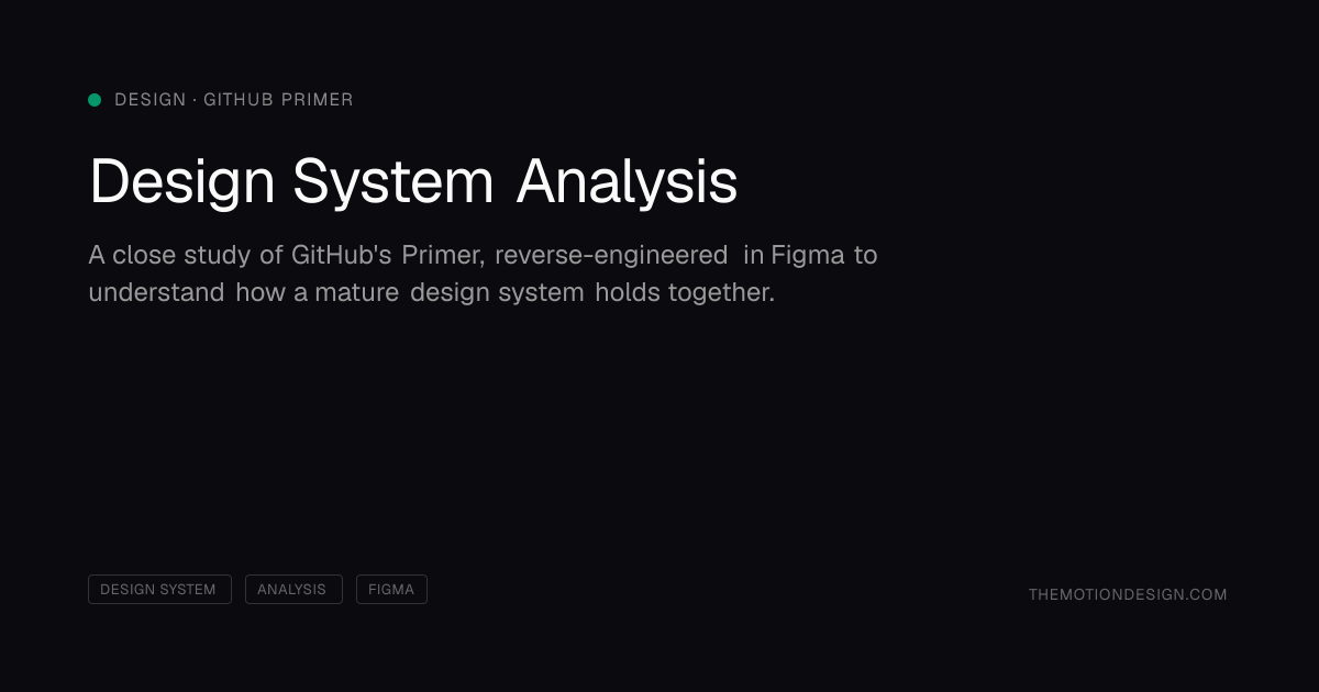 Design System Analysis — GitHub Primer | Luis Vargas